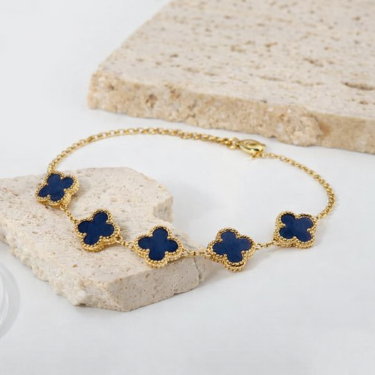 Luxury Gold & Black Four-Leaf Clover