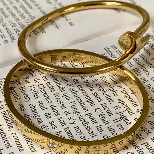 Luxury Stainless Steel Nail & Screw Bracelet Set for Women Designer Bangles