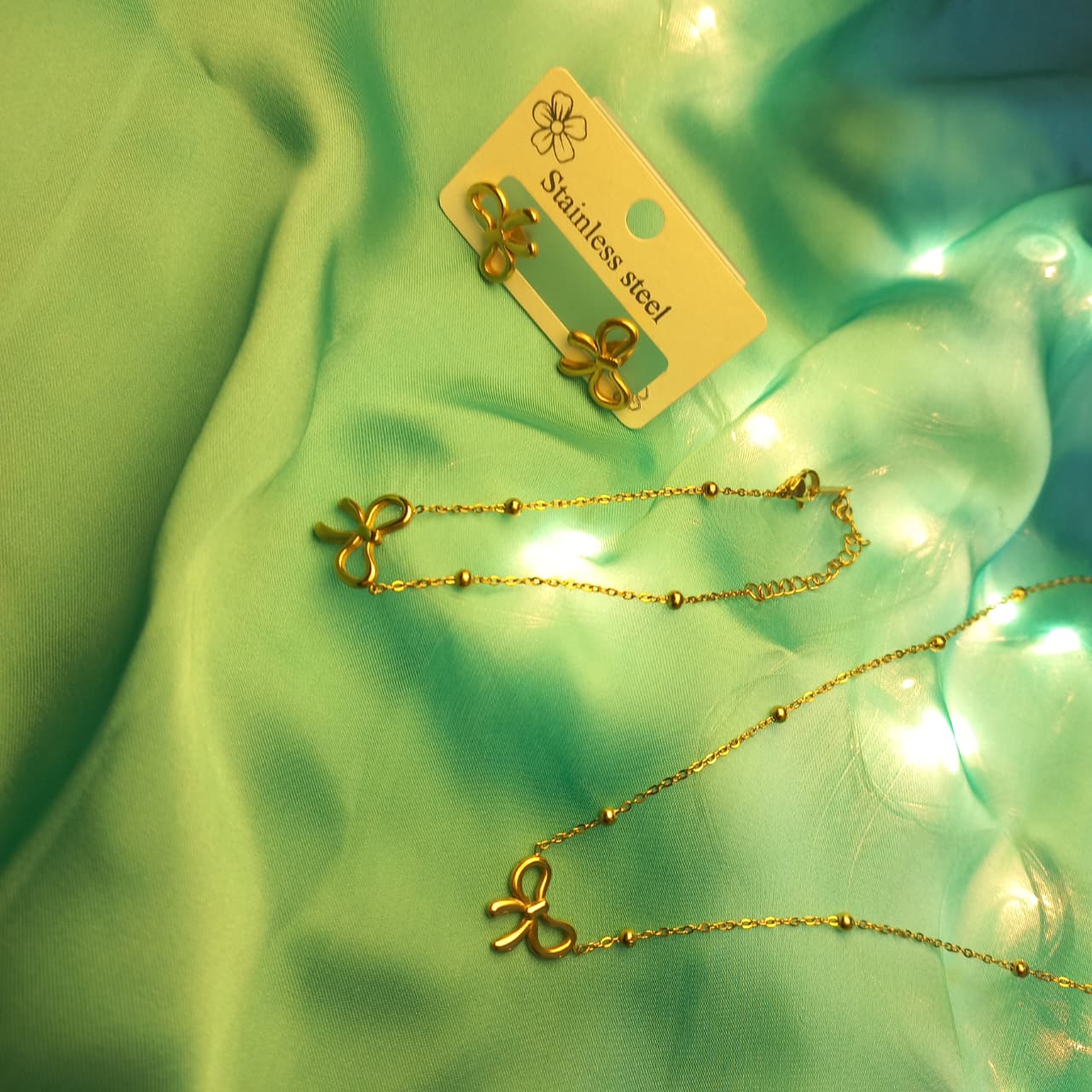 Necklace, Bracelet, & Stud Earrings (3-Piece Set)