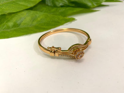 Radiant Bloom Crystal Bangle - Stainless Steel