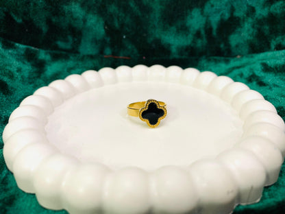 Gold-Plated Four-Leaf Clover Ring