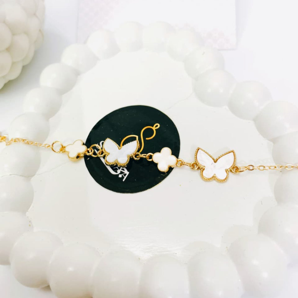 🦋 Graceful Butterfly & Clover Bracelet 🦋