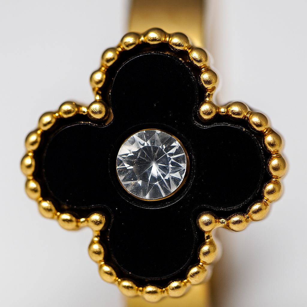 Gold-Plated Four-Leaf Clover Ring