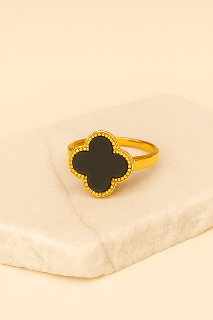Gold-Plated Four-Leaf Clover Ring