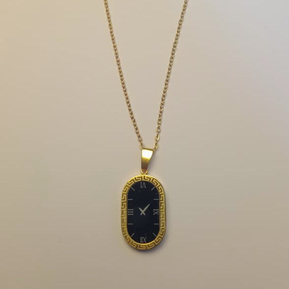 Inspired Roman Numeral Clock Pendant Necklace