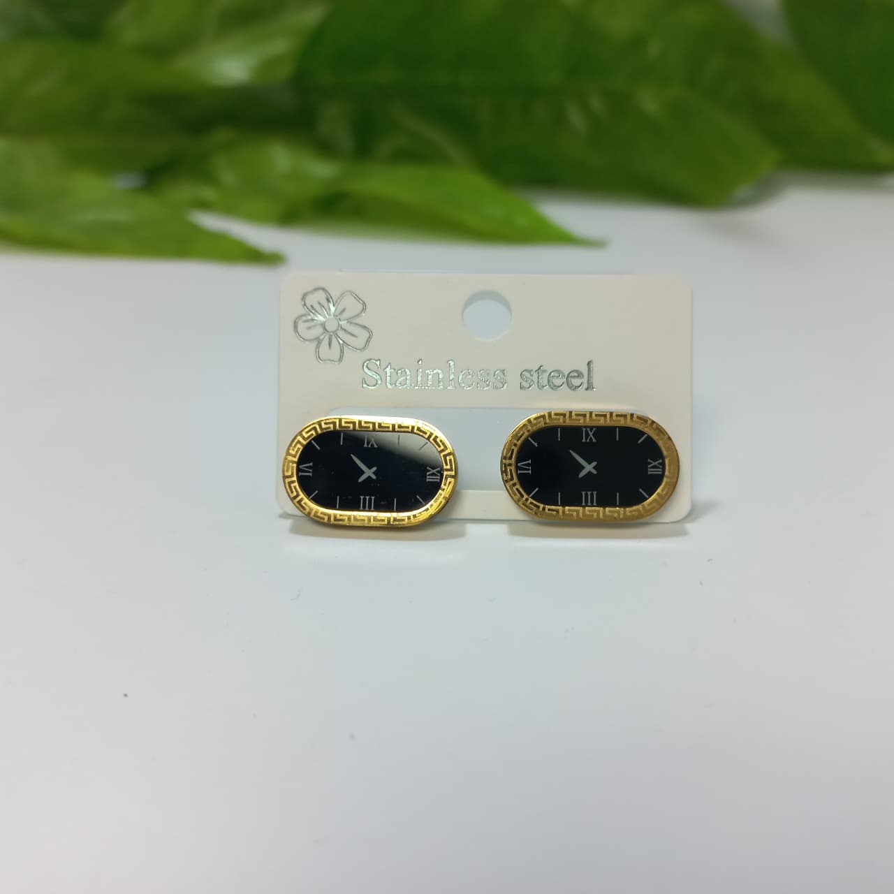 Luxury Vintage Clock Face Stud Earrings