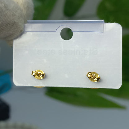 Elegant Black Four-Leaf Clover Stud Earrings
