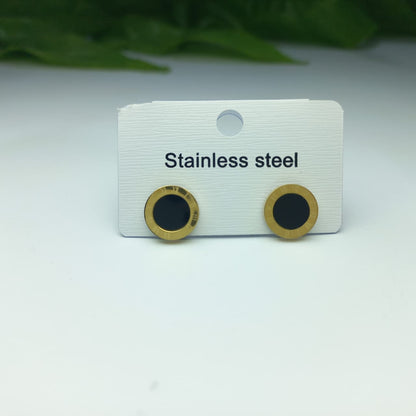 Luxury Black Clover Stud Earrings