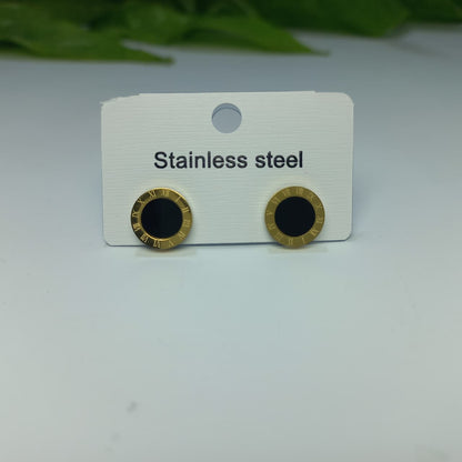 Luxury Black Clover Stud Earrings