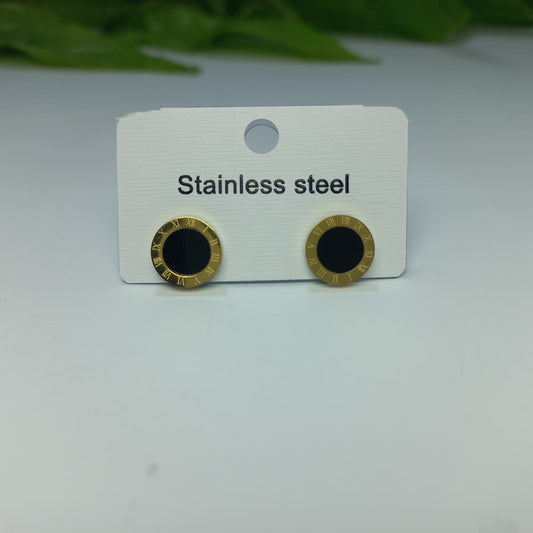 Luxury Black Clover Stud Earrings