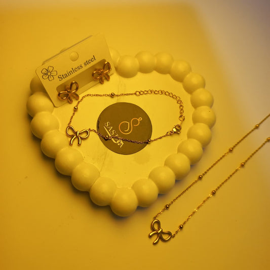 Necklace, Bracelet, & Stud Earrings (3-Piece Set)