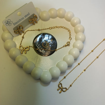 Necklace, Bracelet, & Stud Earrings (3-Piece Set)