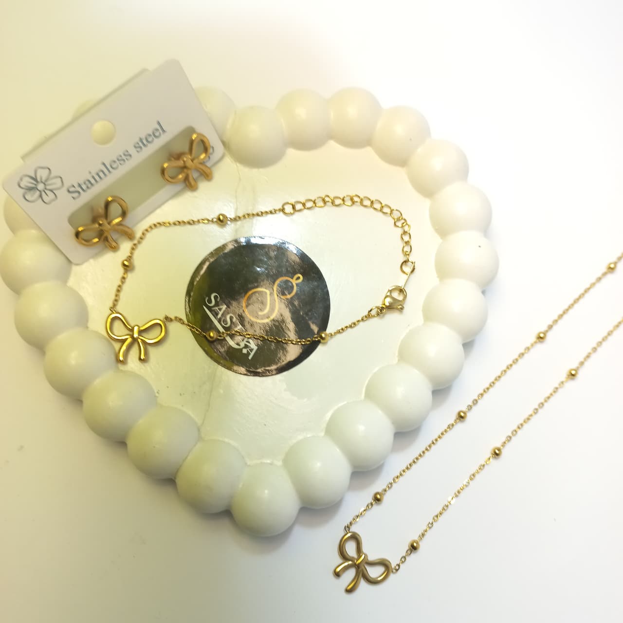 Necklace, Bracelet, & Stud Earrings (3-Piece Set)