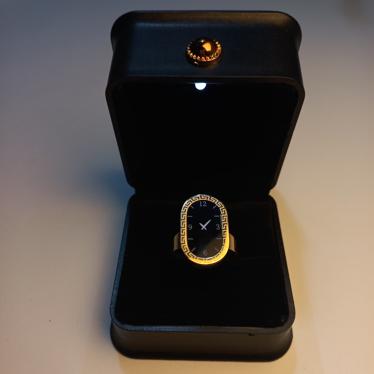 Luxury Greek Key Oval Ring Watch