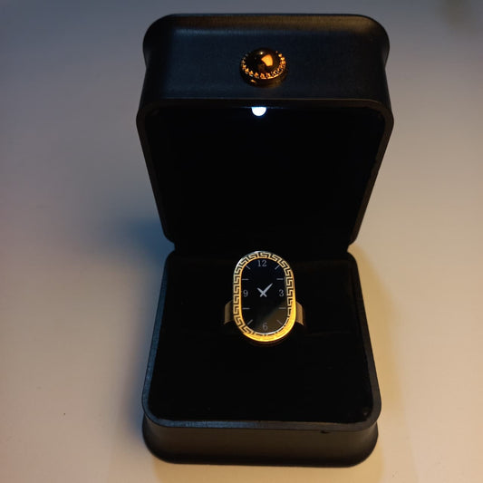 Luxury Greek Key Oval Ring Watch