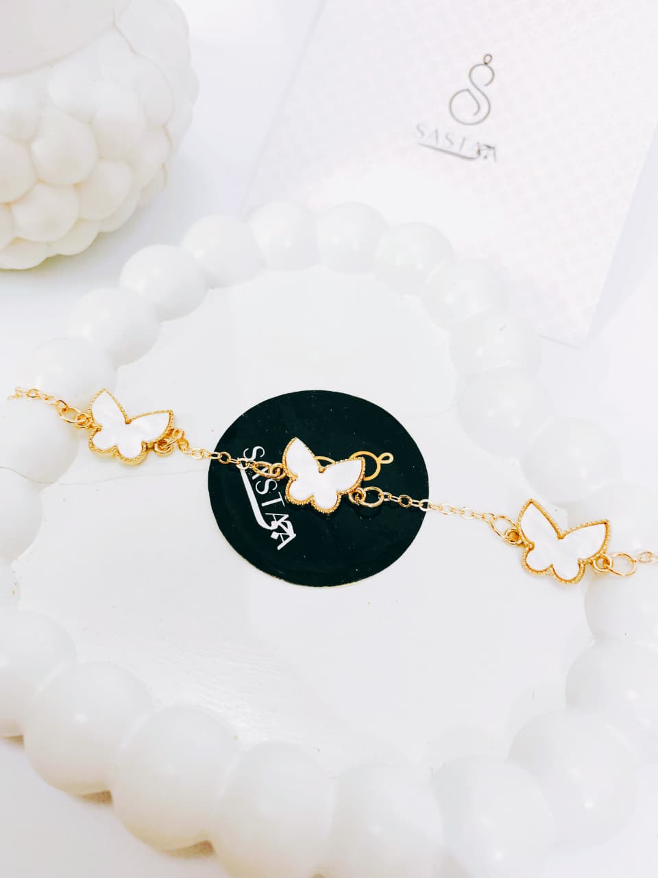🦋 Graceful Butterfly & Clover Bracelet 🦋