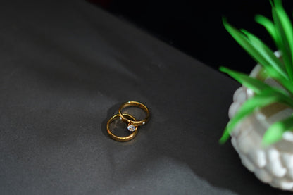 Elegant Gold-Plated Couple's Ring Set